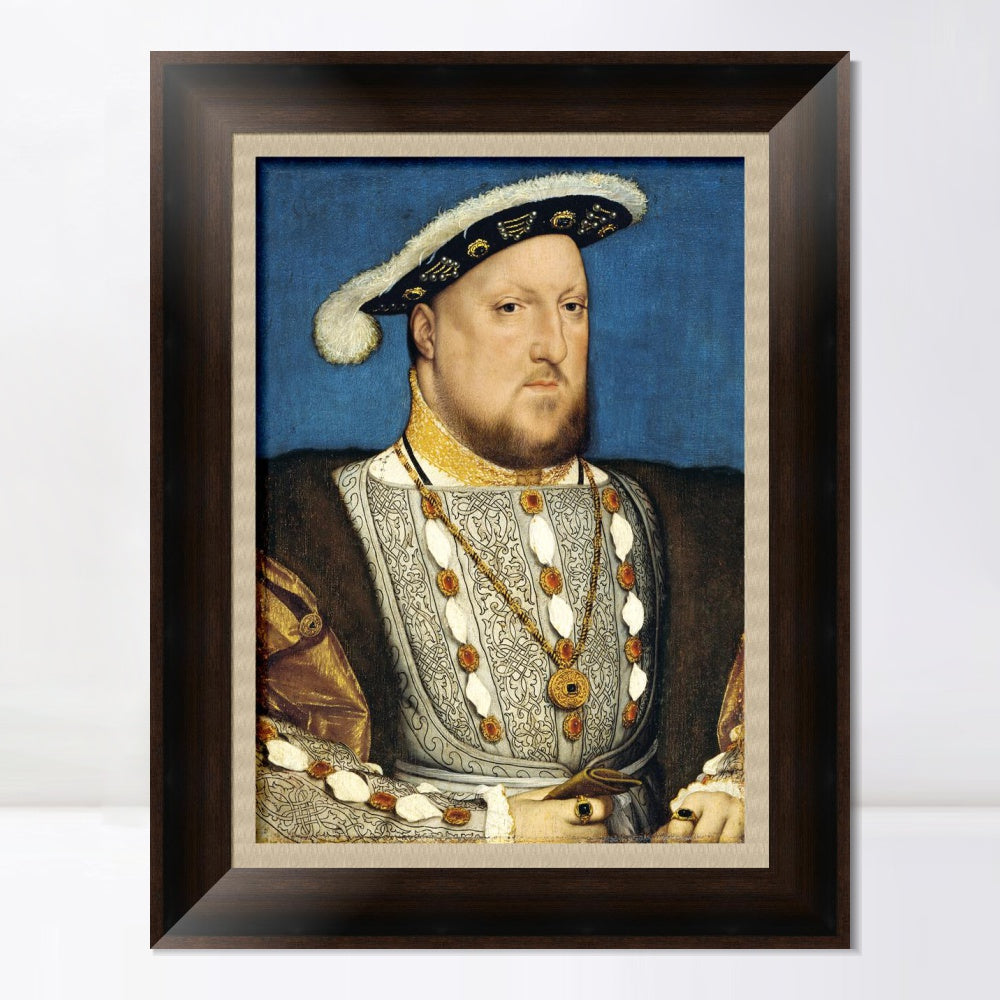 INVIN ART Framed Canvas Art Giclee Print Portrait of Henry VIII of England by Hans Holbein the Younger Wall Art