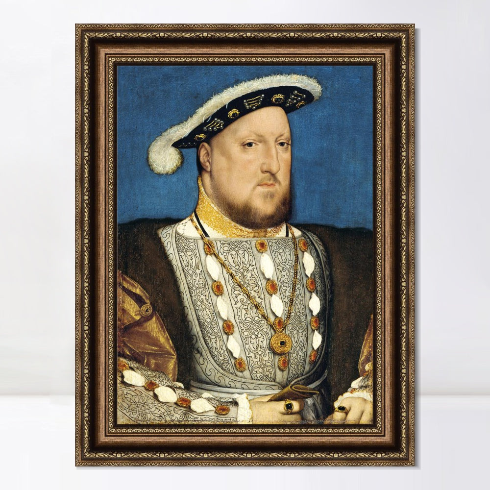 INVIN ART Framed Canvas Art Giclee Print Portrait of Henry VIII of England by Hans Holbein the Younger Wall Art