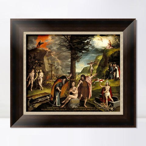 INVIN ART Framed Canvas Art Giclee Print An Allegory of the Old and New Testaments 1530 by Hans Holbein the Younger