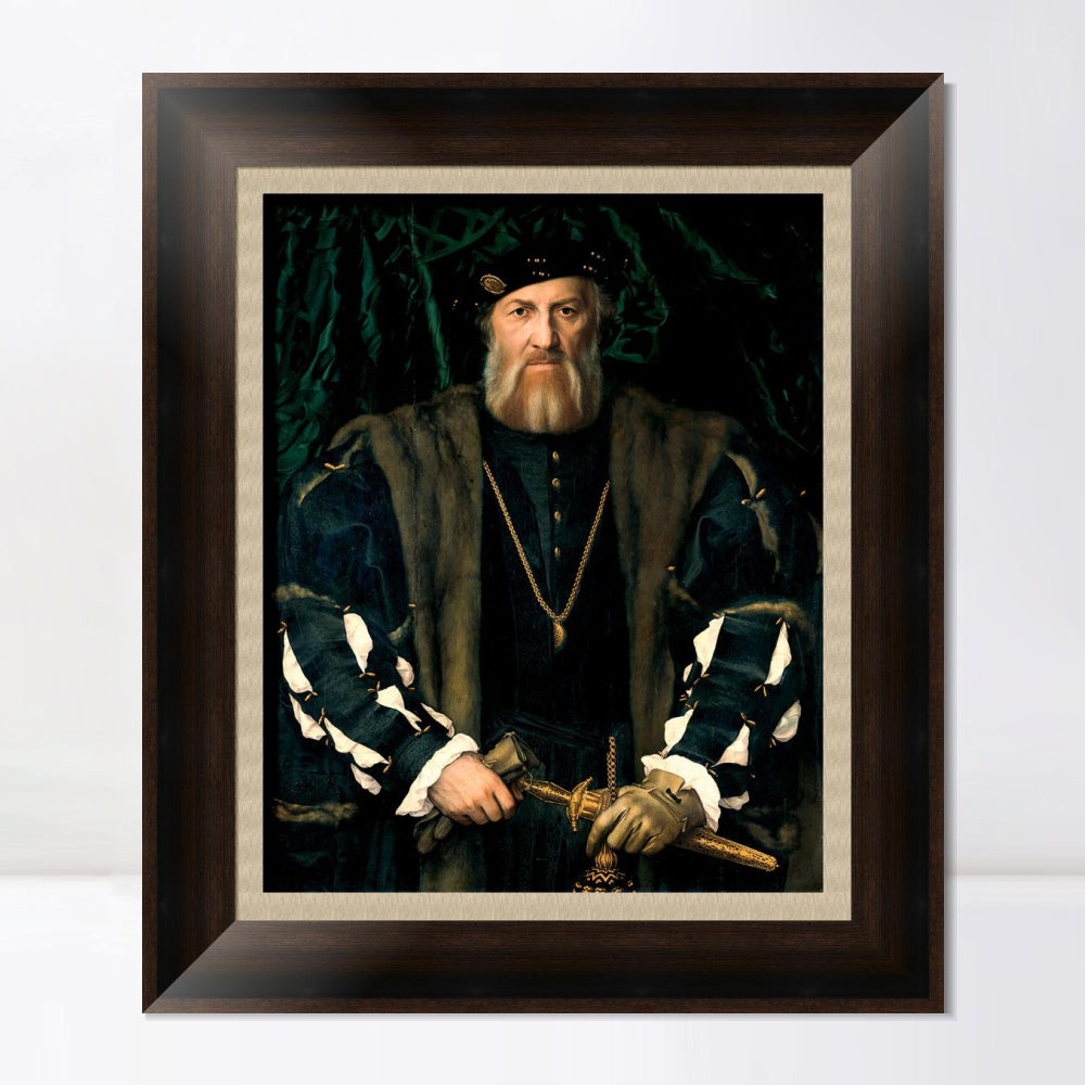 INVIN ART Framed Canvas Art Giclee Print Portrait of Charles De Solier, Lord of Morette by Hans Holbein the Younger