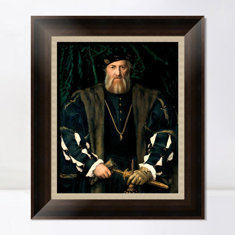 INVIN ART Framed Canvas Art Giclee Print Portrait of Charles De Solier, Lord of Morette by Hans Holbein the Younger