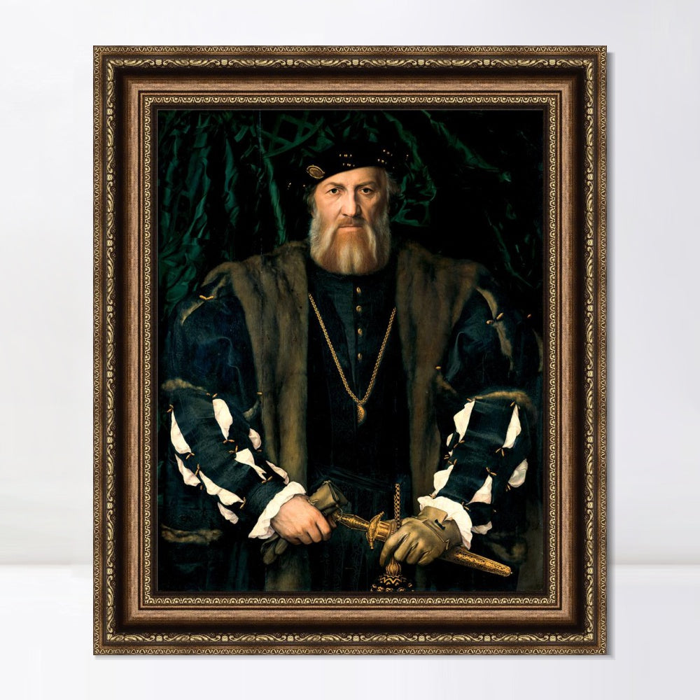 INVIN ART Framed Canvas Art Giclee Print Portrait of Charles De Solier, Lord of Morette by Hans Holbein the Younger