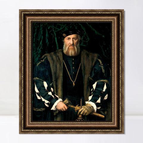 INVIN ART Framed Canvas Art Giclee Print Portrait of Charles De Solier, Lord of Morette by Hans Holbein the Younger