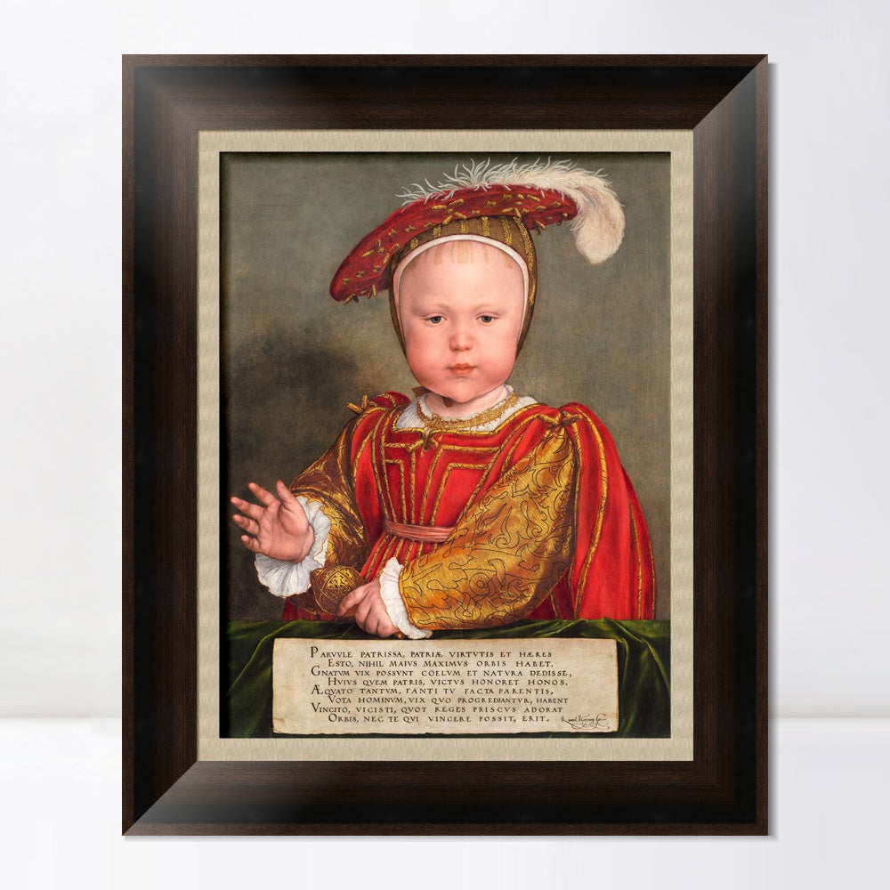 INVIN ART Framed Canvas Art Giclee Print Portrait of Edward VI as a Child by Hans Holbein the Younger Wall Art