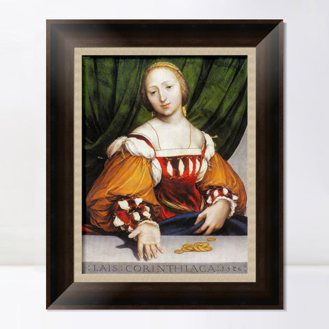 INVIN ART Framed Canvas Art Giclee Print Lais of Corinth by Hans Holbein the Younger Wall Art Living Room Home Office Decorations