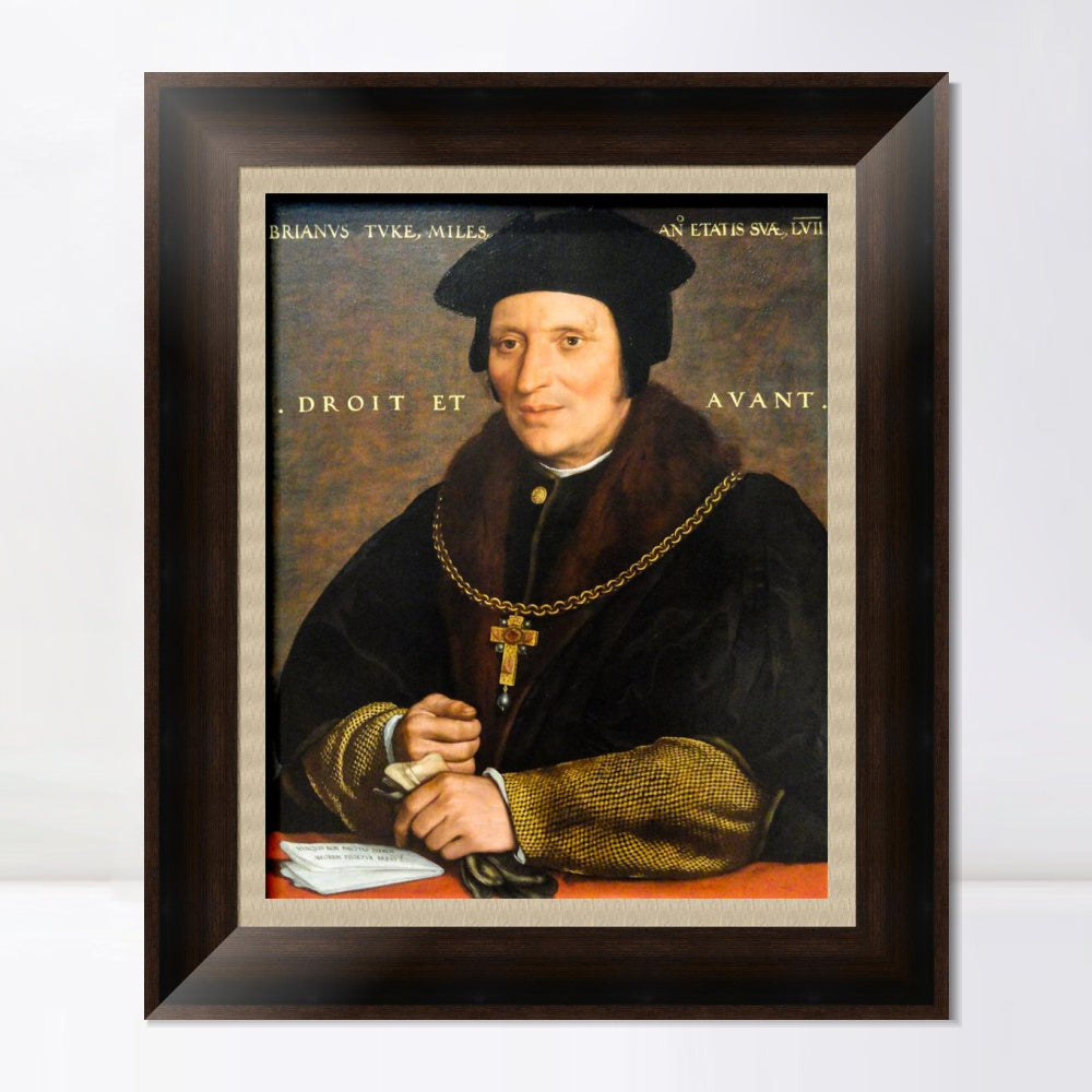 INVIN ART Framed Canvas Art Giclee Print Sir Brian Tuke by Hans Holbein the Younger Wall Art