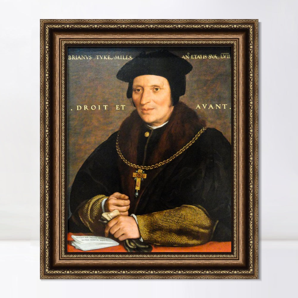 INVIN ART Framed Canvas Art Giclee Print Sir Brian Tuke by Hans Holbein the Younger Wall Art