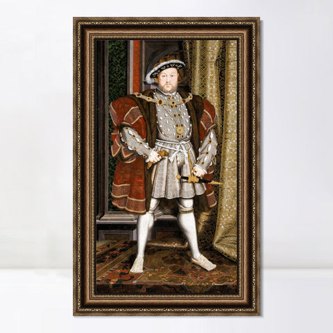 INVIN ART Framed Canvas Art Giclee Print Portrait of King Henry VIII by Hans Holbein the Younger Wall Art Living Room Home Office Decorations