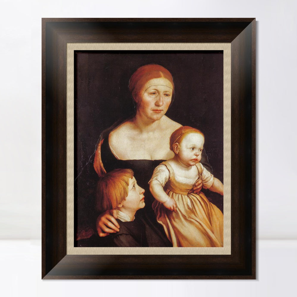 INVIN ART Framed Canvas Art Giclee Print the Artists Family by Hans Holbein the Younger Wall Art