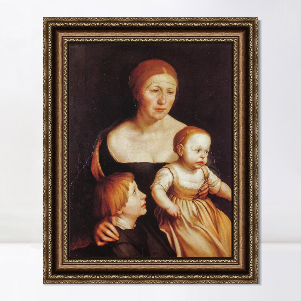 INVIN ART Framed Canvas Art Giclee Print the Artists Family by Hans Holbein the Younger Wall Art