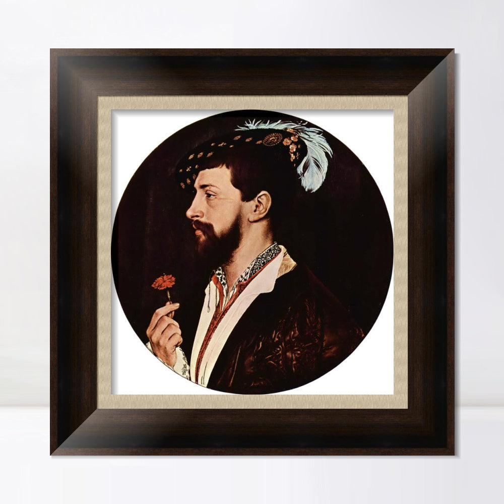 INVIN ART Framed Canvas Art Giclee Print Portrait of Simon George by Hans Holbein the Younger Wall Art