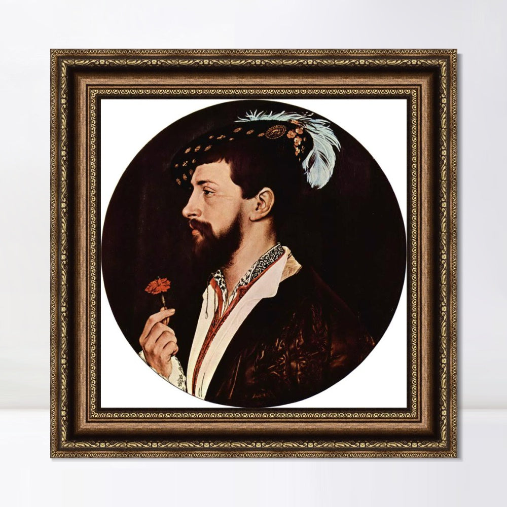 INVIN ART Framed Canvas Art Giclee Print Portrait of Simon George by Hans Holbein the Younger Wall Art