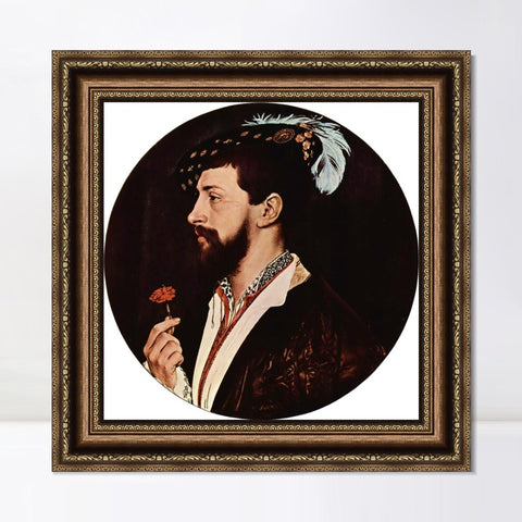 INVIN ART Framed Canvas Art Giclee Print Portrait of Simon George by Hans Holbein the Younger Wall Art Living Room Home Office Decorations