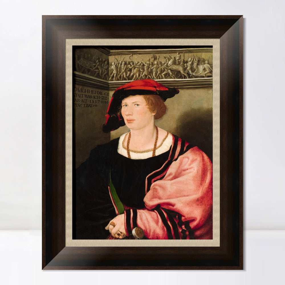 INVIN ART Framed Canvas Art Giclee Print Portrait of Benedikt von Hertenstein by Hans Holbein the Younger Wall Art