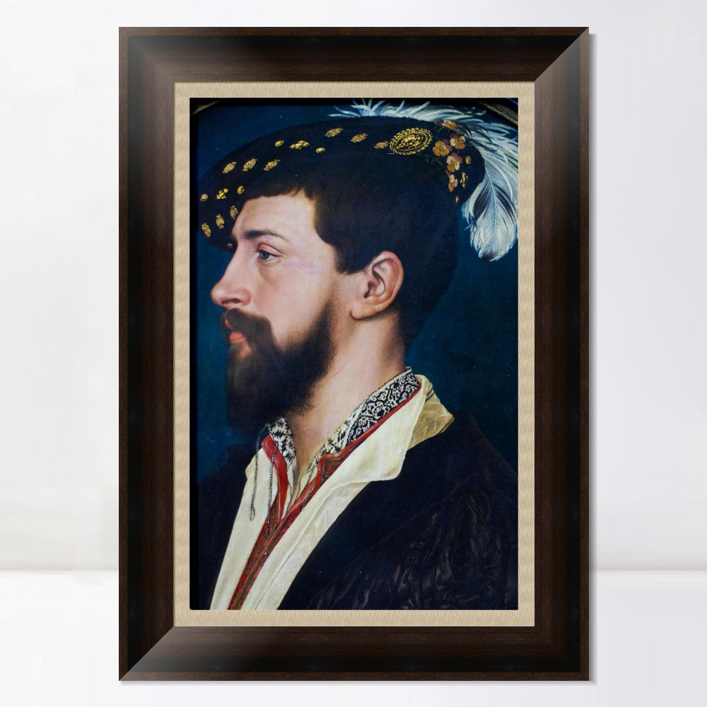 INVIN ART Framed Canvas Art Giclee Print PORTRAIT OF THE ENGLISH ADLIGEN SIR NICHOLAS POYNTZ by Hans Holbein the Younger Wall Art