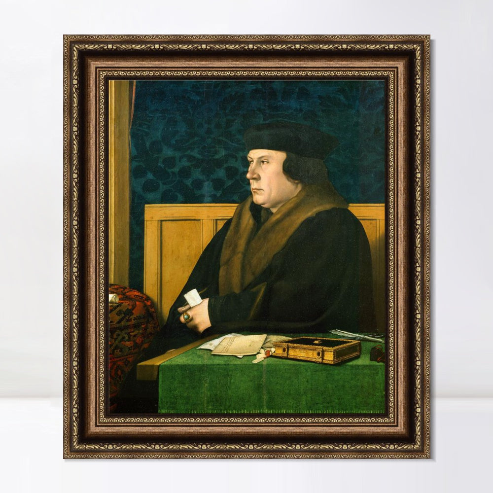 INVIN ART Framed Canvas Art Giclee Print Portrait of Thomas Cromwell by Hans Holbein the Younger Wall Art