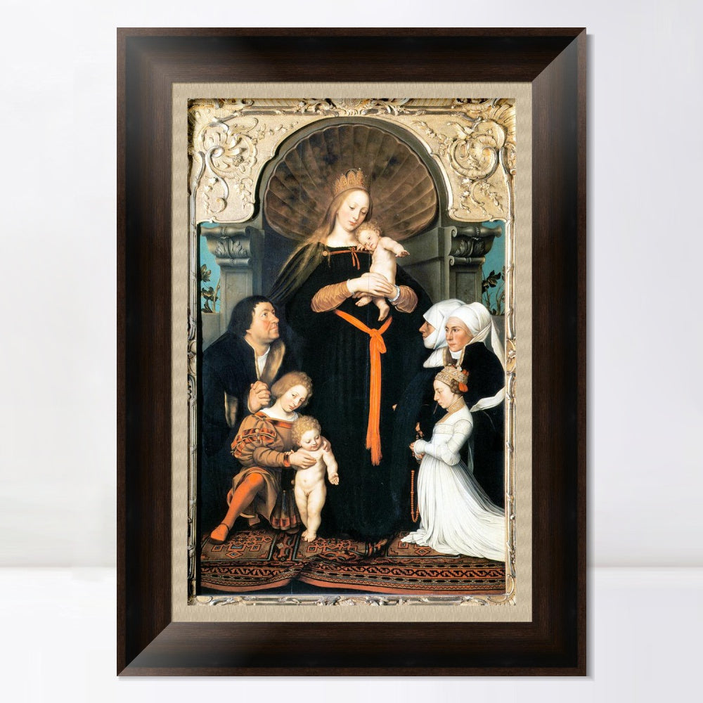 INVIN ART Framed Canvas Art Giclee Print Darmstadt Madonna by Hans Holbein the Younger Wall Art