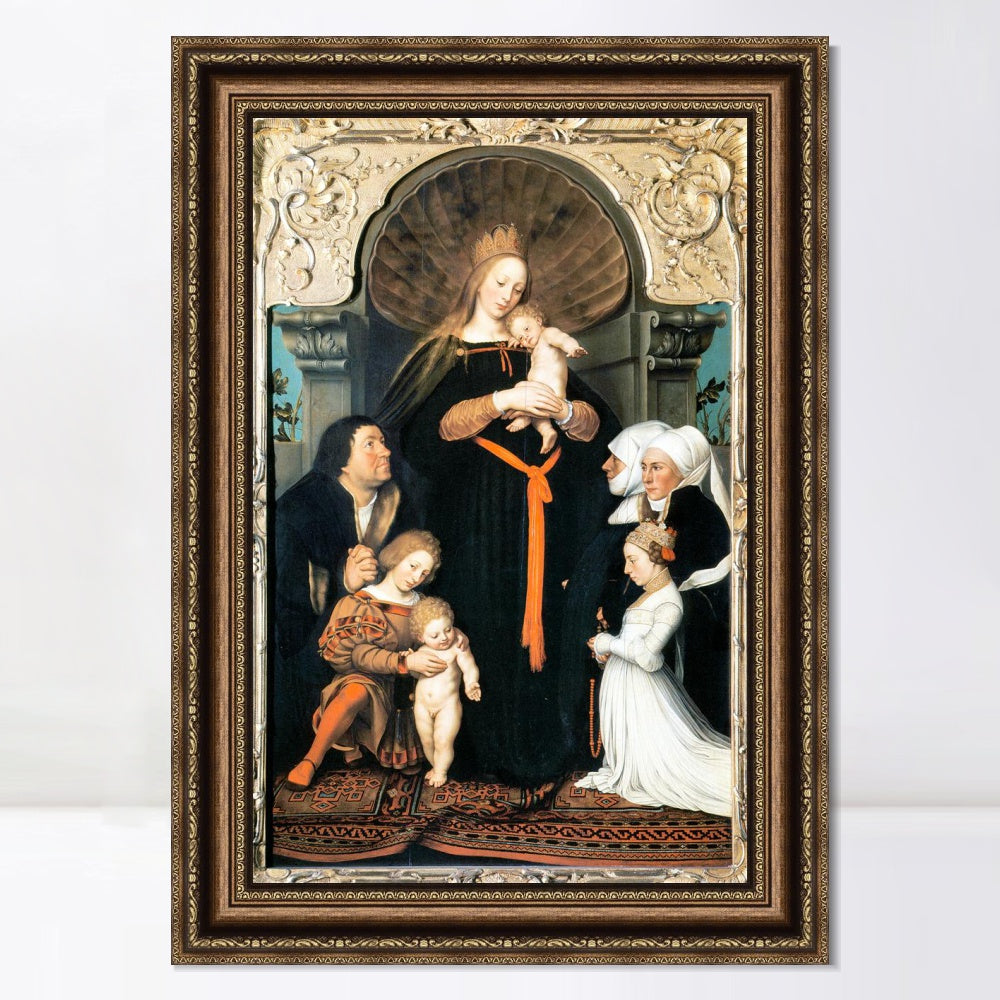 INVIN ART Framed Canvas Art Giclee Print Darmstadt Madonna by Hans Holbein the Younger Wall Art