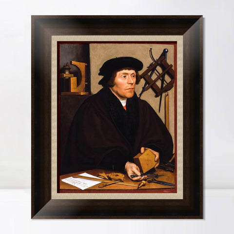 INVIN ART Framed Canvas Art Giclee Print Portrait of Nikolaus Kratzer by Hans Holbein the Younger Wall Art Living Room Home Office Decorations