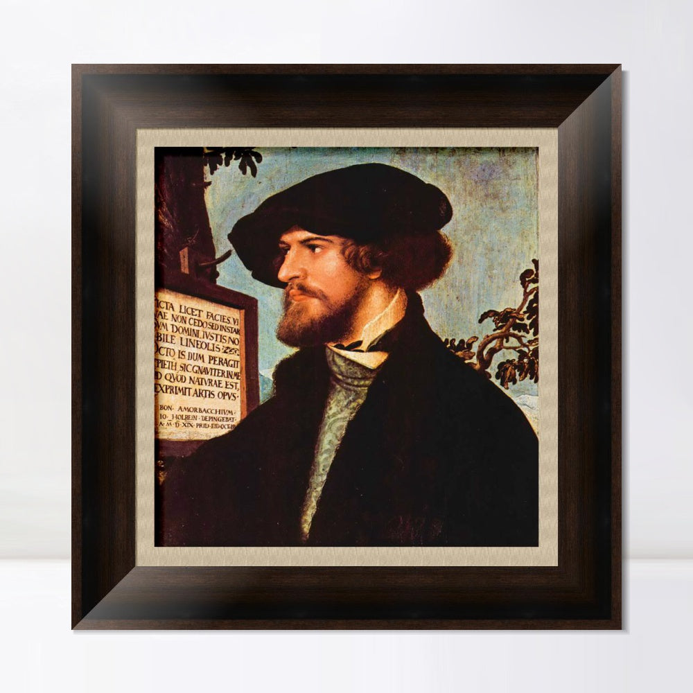 INVIN ART Framed Canvas Art Giclee Print Portrait of Bonifacius Amerbach by Hans Holbein the Younger Wall Art