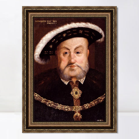 INVIN ART Framed Canvas Art Giclee Print Portrait of King Henry VIII by Hans Holbein the Younger Wall Art Living Room Home Office Decorations
