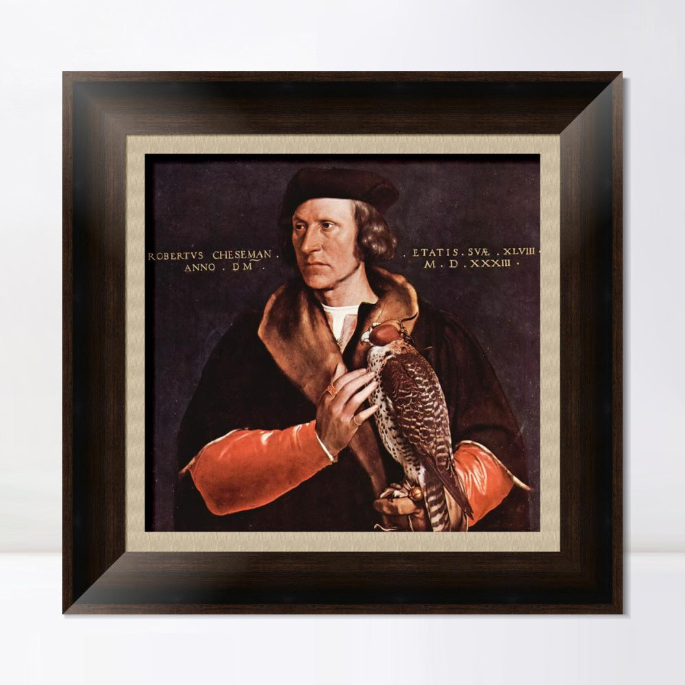 INVIN ART Framed Canvas Art Giclee Print Portrait of Robert Cheseman by Hans Holbein the Younger Wall Art