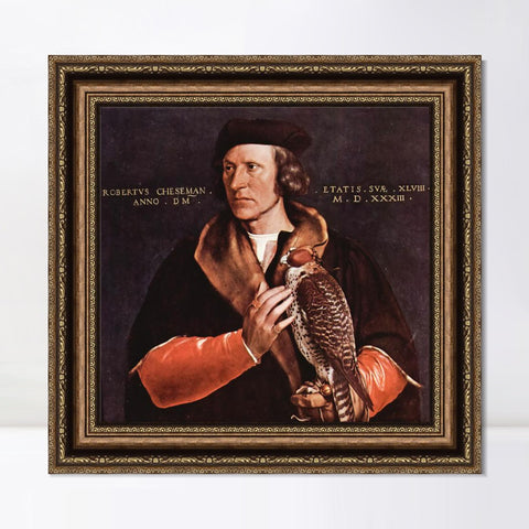INVIN ART Framed Canvas Art Giclee Print Portrait of Robert Cheseman by Hans Holbein the Younger Wall Art Living Room Home Office Decorations