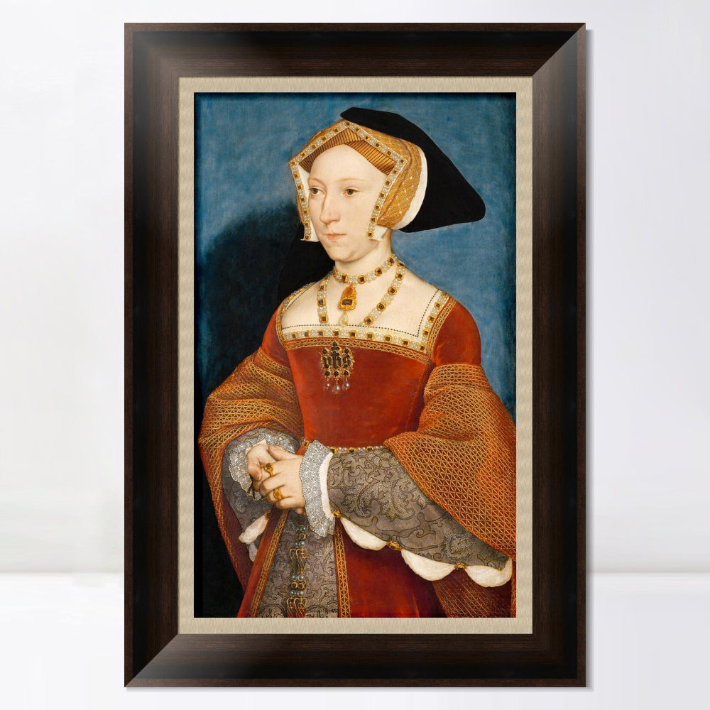 INVIN ART Framed Canvas Art Giclee Print Jane Seymour by Hans Holbein the Younger Wall Art