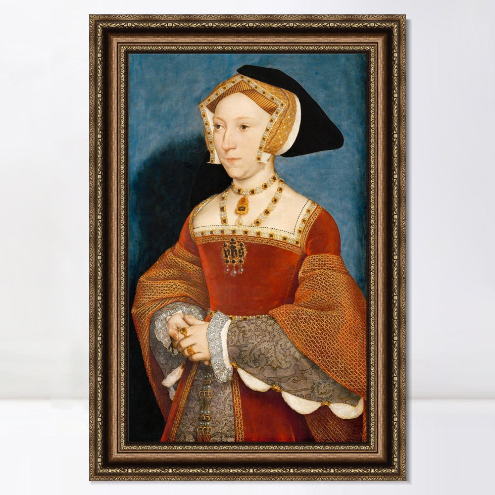 INVIN ART Framed Canvas Art Giclee Print Jane Seymour by Hans Holbein the Younger Wall Art
