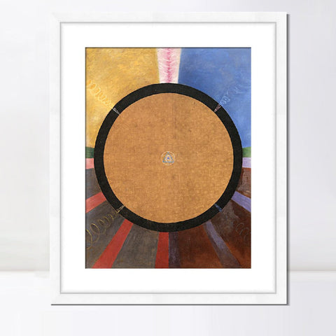 INVIN ART Framed Canvas Giclee Print Art Group X, NO. 3 Altarpiece, 1915 by Hilma Af Klint Wall Art Living Room Home Office Decorations