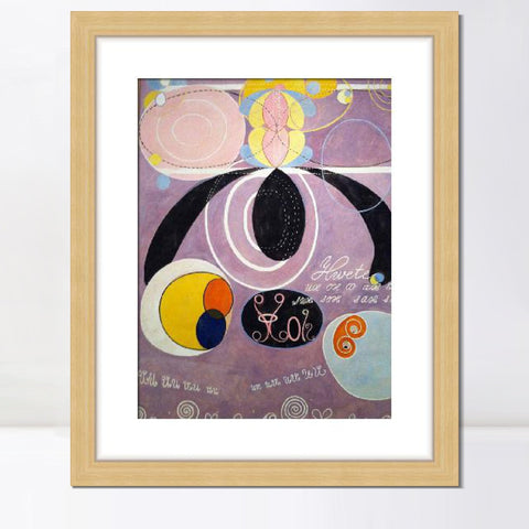INVIN ART Framed Canvas Giclee Print Art Adulthood No 6 by Hilma Af Klint Wall Art Living Room Home Office Decorations