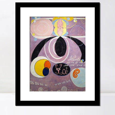 INVIN ART Framed Canvas Giclee Print Art Adulthood No 6 by Hilma Af Klint Wall Art Living Room Home Office Decorations