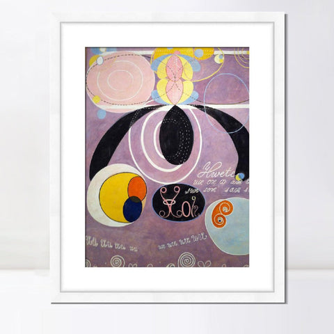 INVIN ART Framed Canvas Giclee Print Art Adulthood No 6 by Hilma Af Klint Wall Art Living Room Home Office Decorations