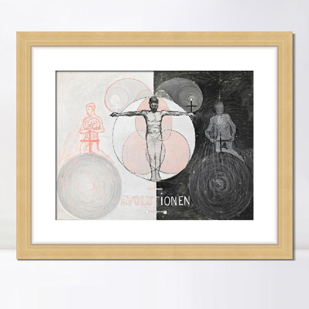 INVIN ART Framed Canvas Giclee Print Art Series#020 by Hilma Af Klint Wall Art
