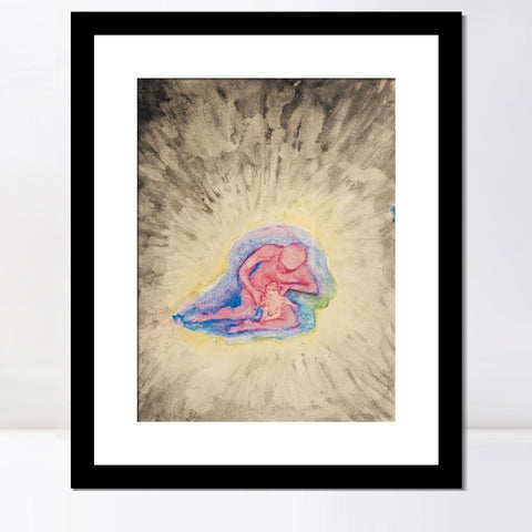INVIN ART Framed Canvas Giclee Print Art Barnet Och Modern by Hilma Af Klint Wall Art Living Room Home Office Decorations