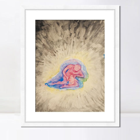 INVIN ART Framed Canvas Giclee Print Art Barnet Och Modern by Hilma Af Klint Wall Art Living Room Home Office Decorations