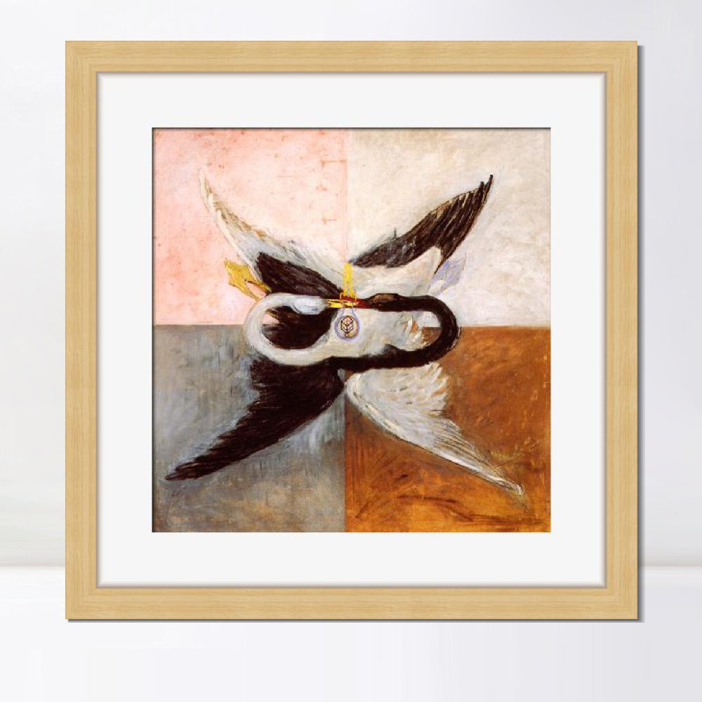 INVIN ART Framed Canvas Giclee Print Art Svanen 1914 Old Master by Hilma Af Klint Wall Art