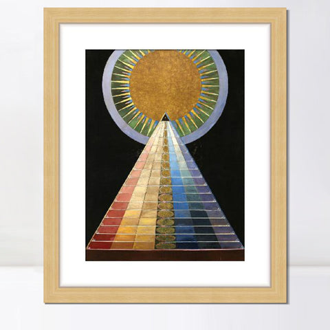 INVIN ART Framed Canvas Giclee Print Art Altarpiece No.1 by Hilma Af Klint Wall Art Living Room Home Office Decorations