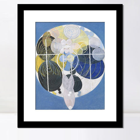 INVIN ART Framed Print Canvas Giclee Art Figure No. 5 Group 3 Series wu,1907 by Hilma Af Klint Wall Art Office Living Room Home Decorations