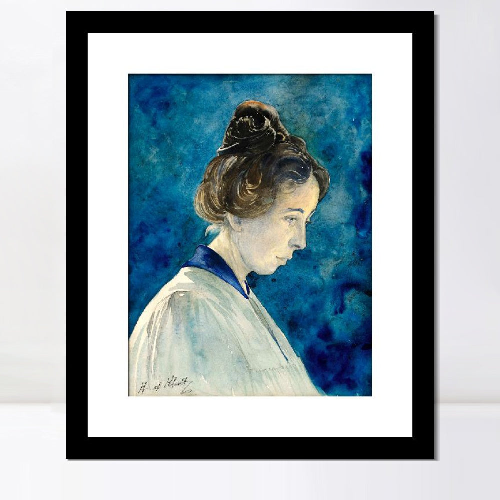 INVIN ART Framed Print Canvas Giclee Art Self-Portrait by Hilma Af Klint Wall Art Office