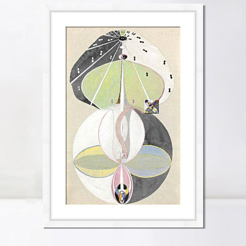 INVIN ART Framed Print Canvas Giclee Art Tree of Knowledge Series w no.5,1913 by Hilma Af Klint Wall Art Office Living Room Home Decorations