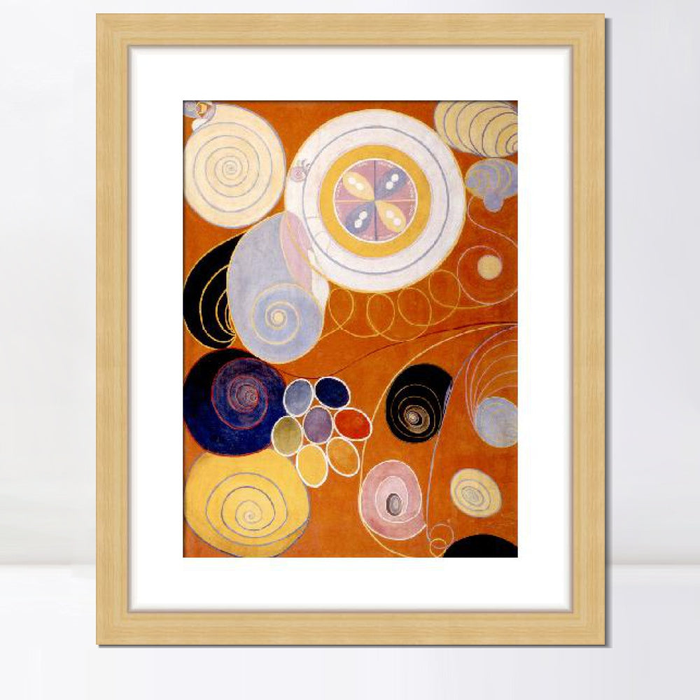 INVIN ART Framed Print Canvas Giclee Art Group iv No.3 The Ten Largest Youth, 1907 by Hilma Af Klint Wall Art Office