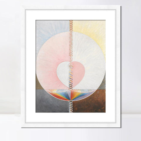 INVIN ART Framed Print Canvas Giclee Art Group IX/UW, No. 25, The Dove, No. 1, 1915 by Hilma Af Klint Wall Art Office Living Room Home Decorations