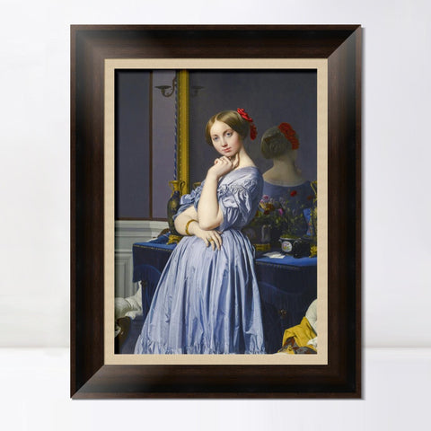 INVIN ART Framed Canvas Art Giclee Print Comtesse d'Haussonville by Jean Auguste Dominique Ingres Wall Art Living Room Home Office Decorations
