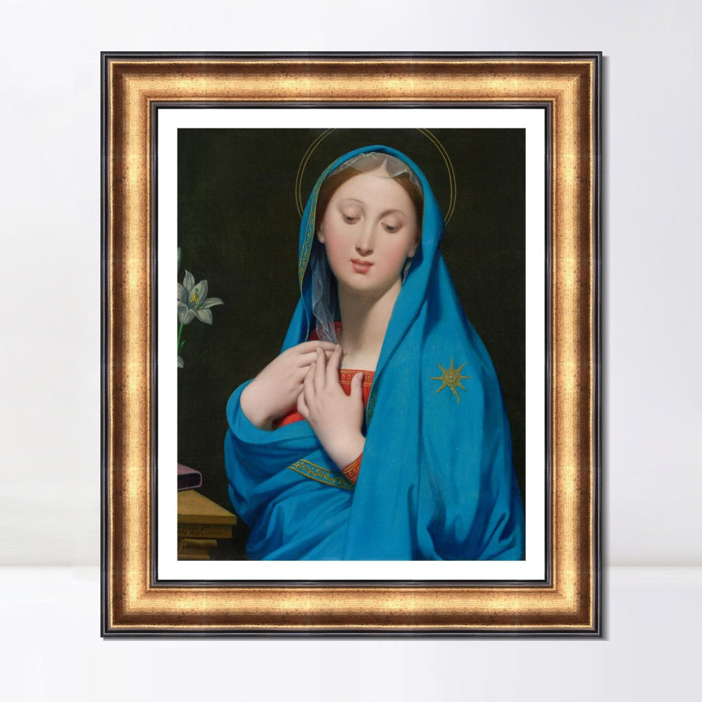 INVIN ART Framed Canvas Art Giclee Print Virgin of The Adoption by Jean Auguste Dominique Ingres Wall Art