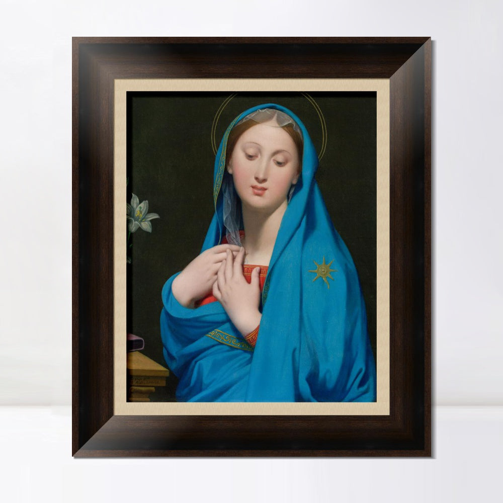 INVIN ART Framed Canvas Art Giclee Print Virgin of The Adoption by Jean Auguste Dominique Ingres Wall Art
