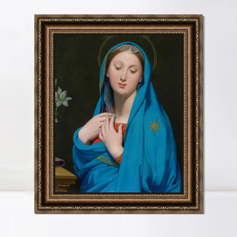 INVIN ART Framed Canvas Art Giclee Print Virgin of The Adoption by Jean Auguste Dominique Ingres Wall Art