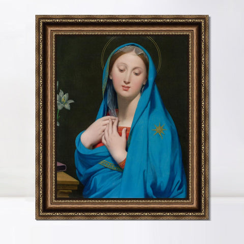 INVIN ART Framed Canvas Art Giclee Print Virgin of The Adoption by Jean Auguste Dominique Ingres Wall Art Living Room Home Office Decorations