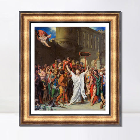 INVIN ART Framed Canvas Art Giclee Print Series#003 by Jean Auguste Dominique Ingres Wall Art Living Room Home Office Decorations