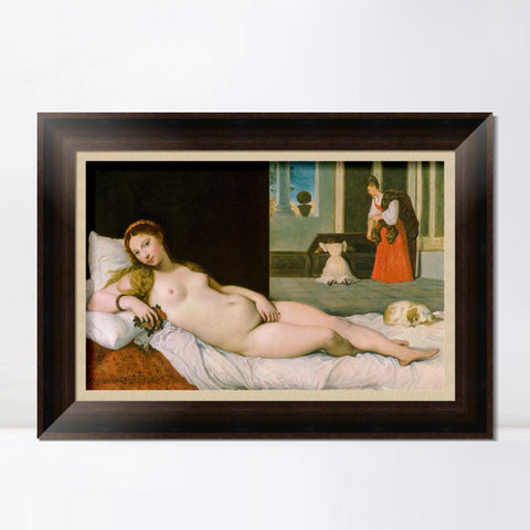 INVIN ART Framed Canvas Art Giclee Print Reclining Venus by Jean Auguste Dominique Ingres Wall Art Living Room Home Office Decorations